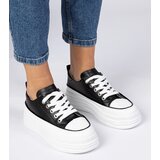 Gemre Black and white women's high-sole sneakers Selina | shoptok.hr
