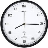  Radijski upravljan zidni sat s kvarcnim mehanizmom 31 cm crno bijeli | shoptok.hr