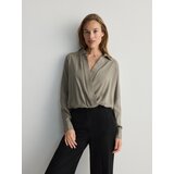 Reserved - Bluza na preklop - bež | shoptok.hr