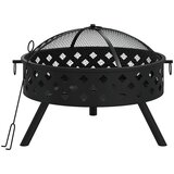 Posuda za vatru sa žaračem 58 cm XXL čelična | shoptok.hr