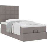 vidaXL Otomanski posteljni okvir z vzmetnico taupe 90x200 cm blago | Shoptok.si