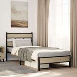 vidaXL Kovinski posteljni okvir brez vzmetnice sonoma hrast 80x200 cm | Shoptok.si