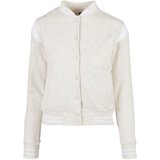 Urban Classics Women's College Sweat Jacket Light Grey/White | shoptok.hr