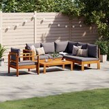 vidaXL 5-dijelna set vrtnih sofa od masivnog drva bagrema s jastucima Cijene