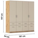 Mömax Omara Za Oblačila Celle Matt, Barva Šampanjca, Hrast | Shoptok.si