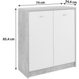 Mömax komoda 4-you new, siva, bela | Shoptok.si