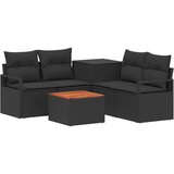  Set sofe 6 kom. Crna Poli Rattan i čelik | shoptok.hr