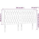  Vzglavje z ušesi taupe 203x23x118/128 cm blago, (20794710) | Shoptok.si