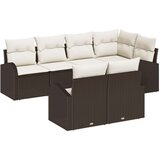  Vrtna kavčna garnitura Set 7 Rjava in krem, (22093009) | Shoptok.si