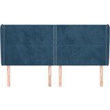  Vzglavje z ušesi temno modra 163x23x118/128 cm žamet, (20952810) | Shoptok.si