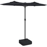  Dvostruki vrtni suncobran crni 316 x 145 cm | shoptok.hr
