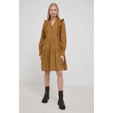 Y.a.s Bombažna obleka zelena barva, | Shoptok.si
