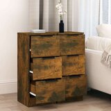  Komoda 2 kosa dimljeni hrast 30x30x70 cm konstruiran les, (20654422) | Shoptok.si