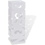 vidaXL Belo Kvadratno Stojalo za Dežnike in Sprehajalne Palice Jeklo 48,5 cm | Shoptok.si