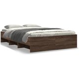 vidaXL Posteljni okvir rjav hrast 135x190 cm inženirski les | Shoptok.si