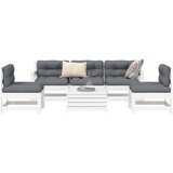 The Living Store Vrtna sedežna garnitura 6-delna bela trdna borovina - Vrtna Sedežna Garnitura, (21446916) | Shoptok.si