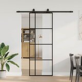 vidaXL Klizna vrata s priborom crna 76 x 205 cm od ESG stakla Cijene