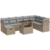 vidaXL 9-dijelni set vrtnih sofa s jastucima bež od poliratana | shoptok.hr