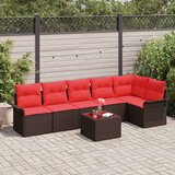  Vrtna sedežna garnitura z blazino 7 pcs Rjava poli ratan, (5000143921) | Shoptok.si