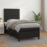 Maison Chic Box spring postelja - Vzmetna postelja z vzmetnico črna 90x190 cm umetno usnje SL7040, (21901515) | Shoptok.si