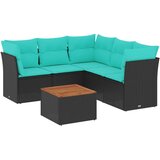  6-dijelni set vrtnih sofa od poliratana s jastucima crni | shoptok.hr