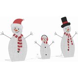 vidaXL Osvetljena družina snežakov 3 pcs Toplo bela Poliester | Shoptok.si