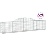  Obokana gabionska košara 7 kosov 300x30x60/80 cm cinkano železo | Shoptok.si