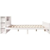 vidaXL Krevet s regalom z knjige bez madraca bijeli 150x200cm borovina | shoptok.hr