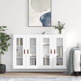 The Living Store Stenska omarica 2 kosa bel inženirski les - Stenska Omarica, (21435569) | Shoptok.si
