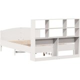 vidaXL Knjižna postelja brez vzmetnice bela 140x200 cm trdna borovina | Shoptok.si