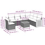  7-dijelni set vrtnih sofa od poliratana s jastucima bež | shoptok.hr