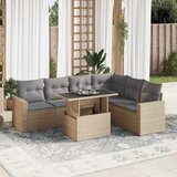 vidaXL 7-dijelni set vrtnih sofa od poliratana s jastucima bež | shoptok.hr
