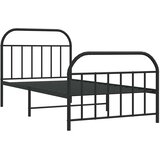  Metalni okvir kreveta uzglavlje i podnožje crni 100x200 cm | Eponuda.com