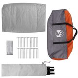 vidaXL Šotor z dome s streho s shranjevanjem Siva in oranžna 384 x 254 x 170 cm | Shoptok.si