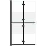  Sklopiva pregrada za tuš napola matirano staklo ESG 100x190 cm | shoptok.hr