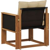  Srednja sofa za van Čvrsto drvo akacije Prirodna - Prirodno i bež Crni rattan | shoptok.hr