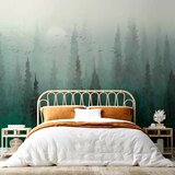  Foto tapeta - Bird\'s eye perspective - landscape of a green forest with trees in the mist 500x350 Standard | shoptok.hr