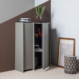 WOOOD Siva omarica v jesenovem dekorju 102x140x44 cm Brock – | Shoptok.si