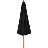  Vrtni suncobran s drvenom šipkom 330 cm crni | shoptok.hr