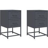Maison Chic Dvo delni komplet Nočne omarice - Nočne mize antracit 36x39x60,5 cm jeklo, (21687774) Cene