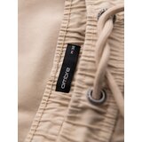Ombre Men's cotton cargo shorts with elastic waistband - beige | ePonuda.com