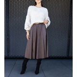 UR/CEO Brown long skirt with animal print belt Hanie | ePonuda.com
