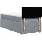  Box spring krevet s madracem svjetlosivi 90x190 cm od tkanine Slike