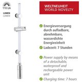 Wenko Stenski drsni drog za tuš v srebrni barvi 74 cm LED – | Shoptok.si