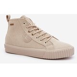 Big Star Insulated corduroy sneakers women's Hi-Poly system beige | ePonuda.com