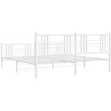 Metalni okvir kreveta uzglavlje i podnožje bijeli 183x213 cm | shoptok.hr