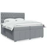  Krevet s oprugama i madracem svjetlosivi 200 x 200cm od tkanine | shoptok.hr