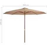  Zunanji senčnik z lesenim drogom 350 cm taupe, (20611018) | Shoptok.si