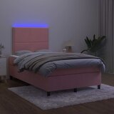 Krevet box spring s madracem LED ružičasti 120x200cm baršunasti | Eponuda.com