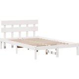  Krevetna konstrukcija Bijelo 135 x 190 cm Čvrsto borovo drvo | shoptok.hr